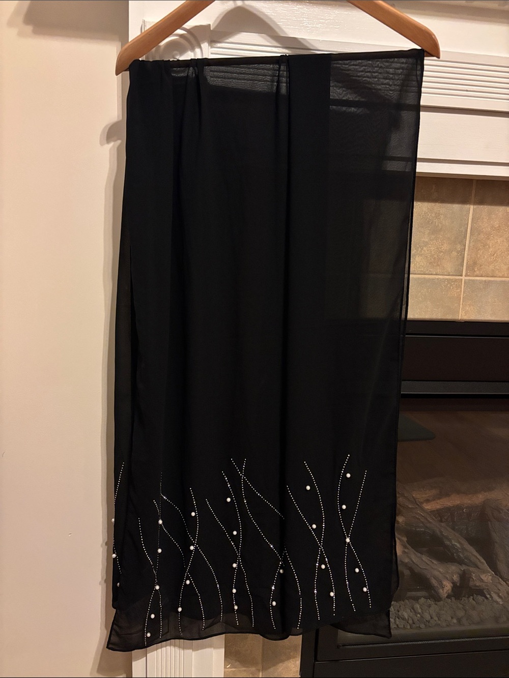 Nine West Black Scare with Crystal & beads pearl Stem Embellishments